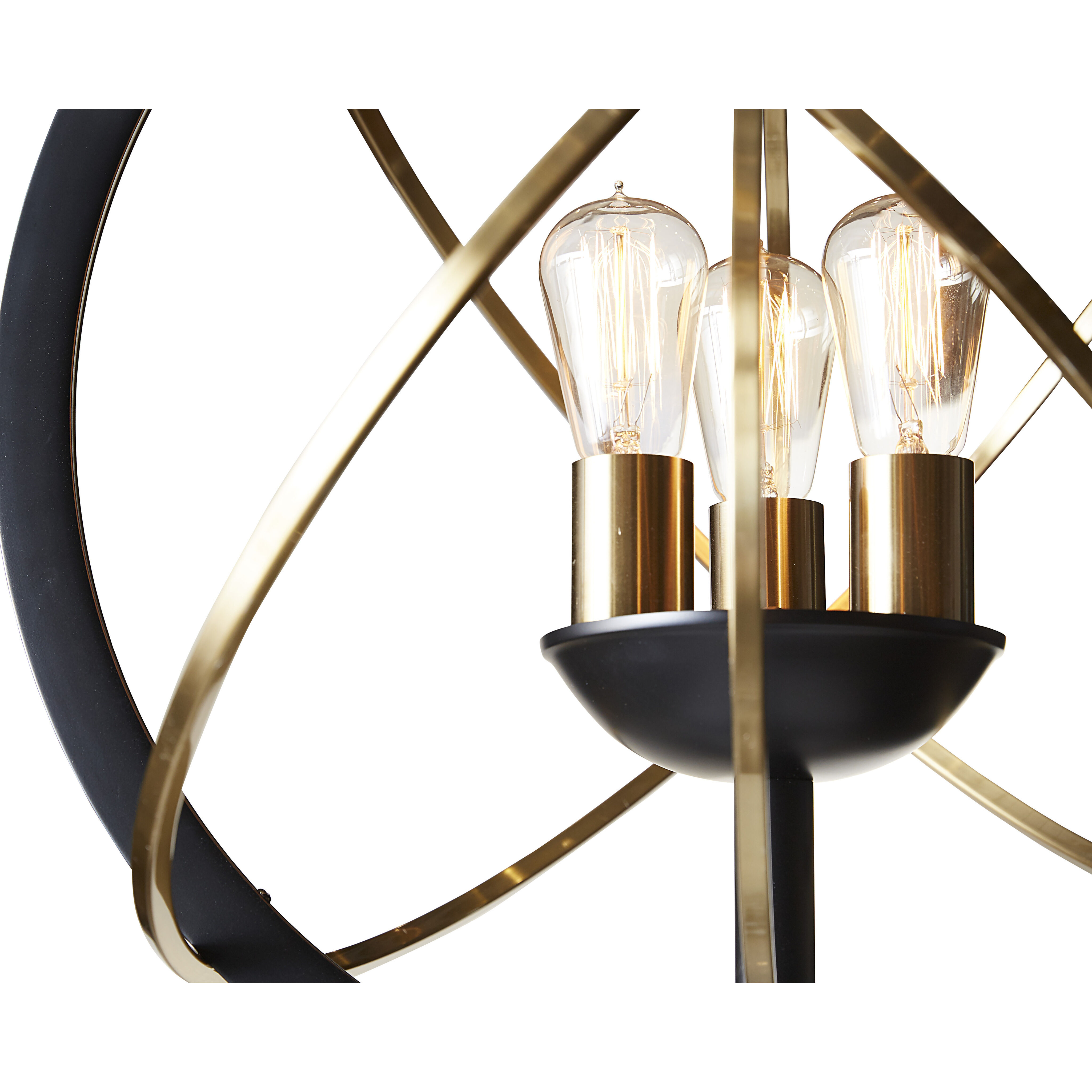 Ayala 3 Light Black / Brass / Black Chandelier Ceiling Light